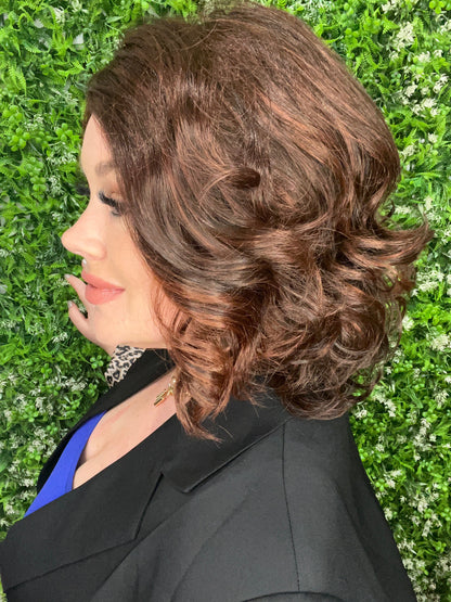 Kylie Dark Red HS Human Blend Luxury Wig LW3