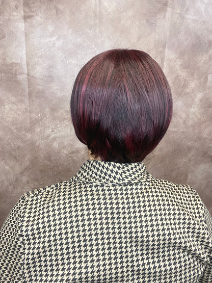 Magnolia Burgundy Blend HS Premium Luxury Wig LW3-MT1
