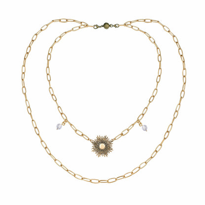 Perfectly Imperfect Sunburst Long Chain Necklace